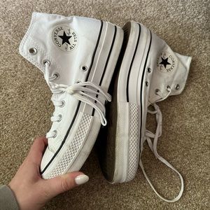 Platform White Converse High Top